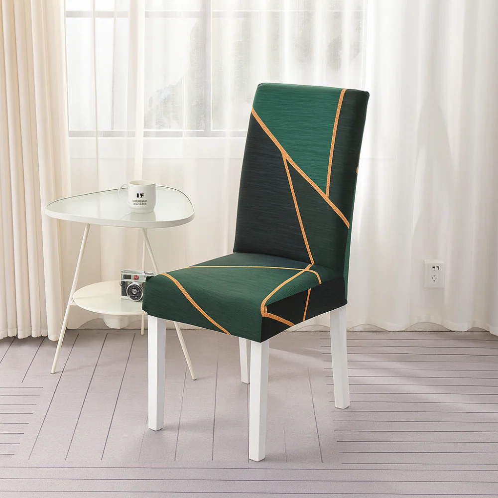Housses de chaise géométriques extensibles en spandex (lot de 4) - Image 6