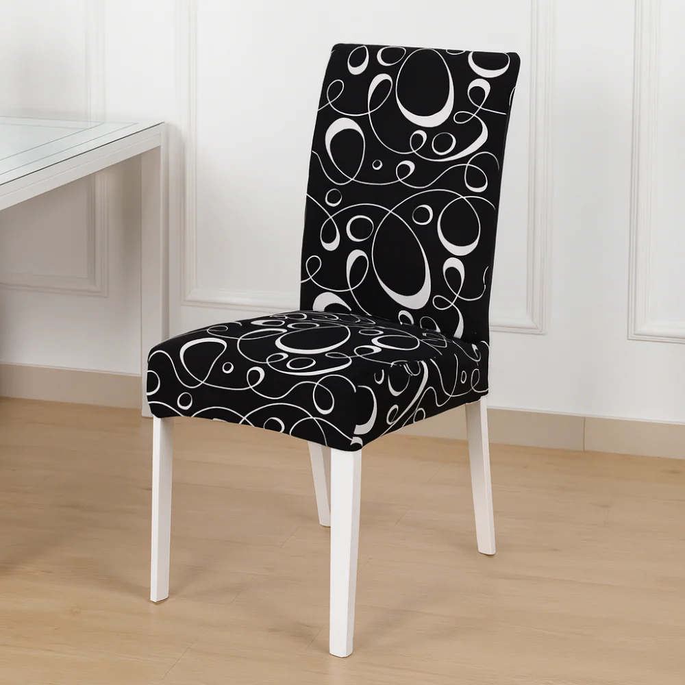 Housses de chaise géométriques extensibles en spandex (lot de 4) - Image 8