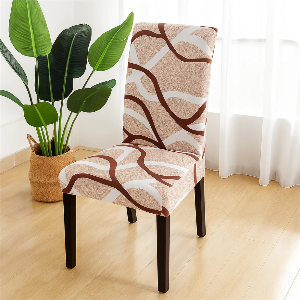 Housses de chaise géométriques extensibles en spandex (lot de 4) - Image 9
