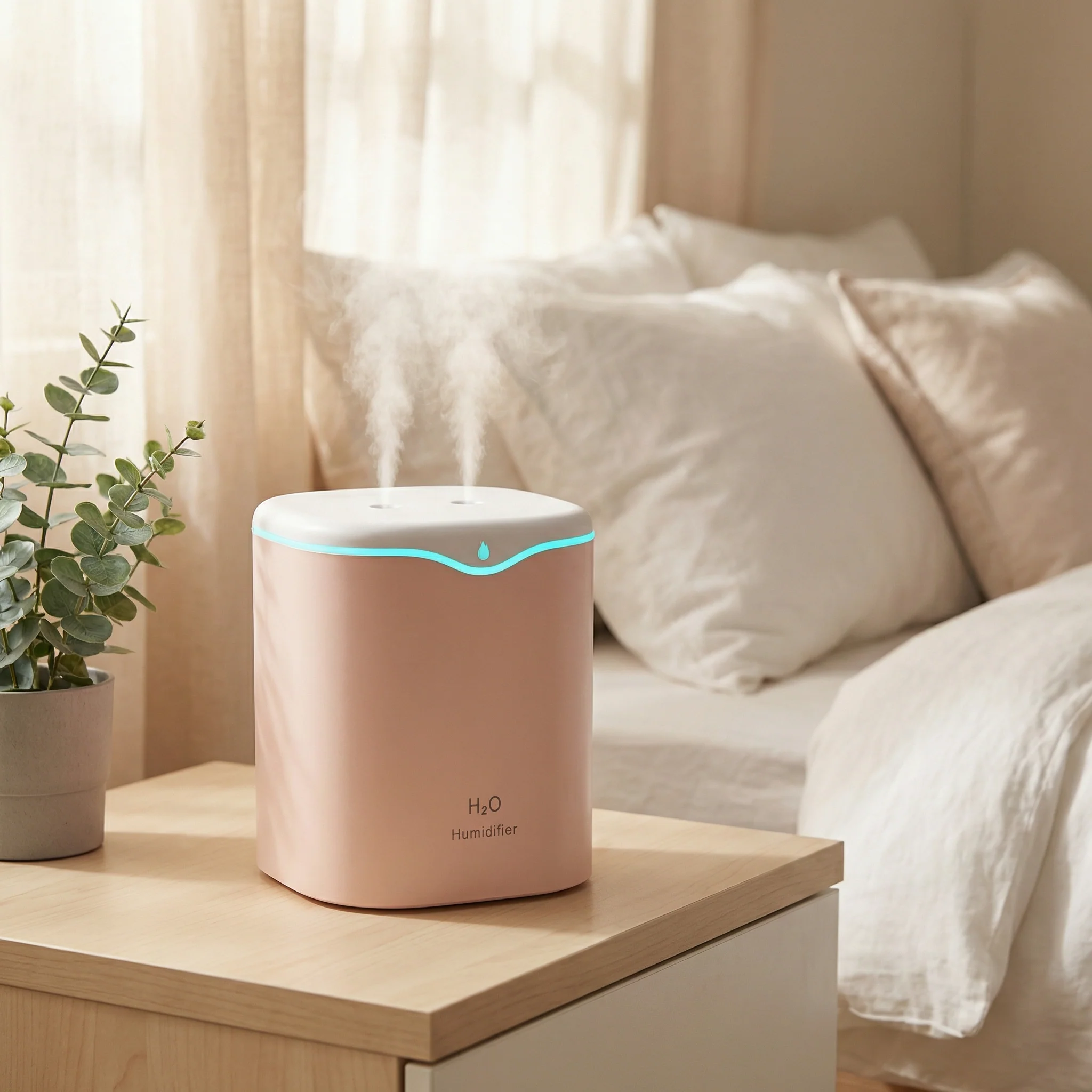 Humidificateur d'air 2L Diffuseur d'huile essentielle LED silencieux double buse USB - Image 2