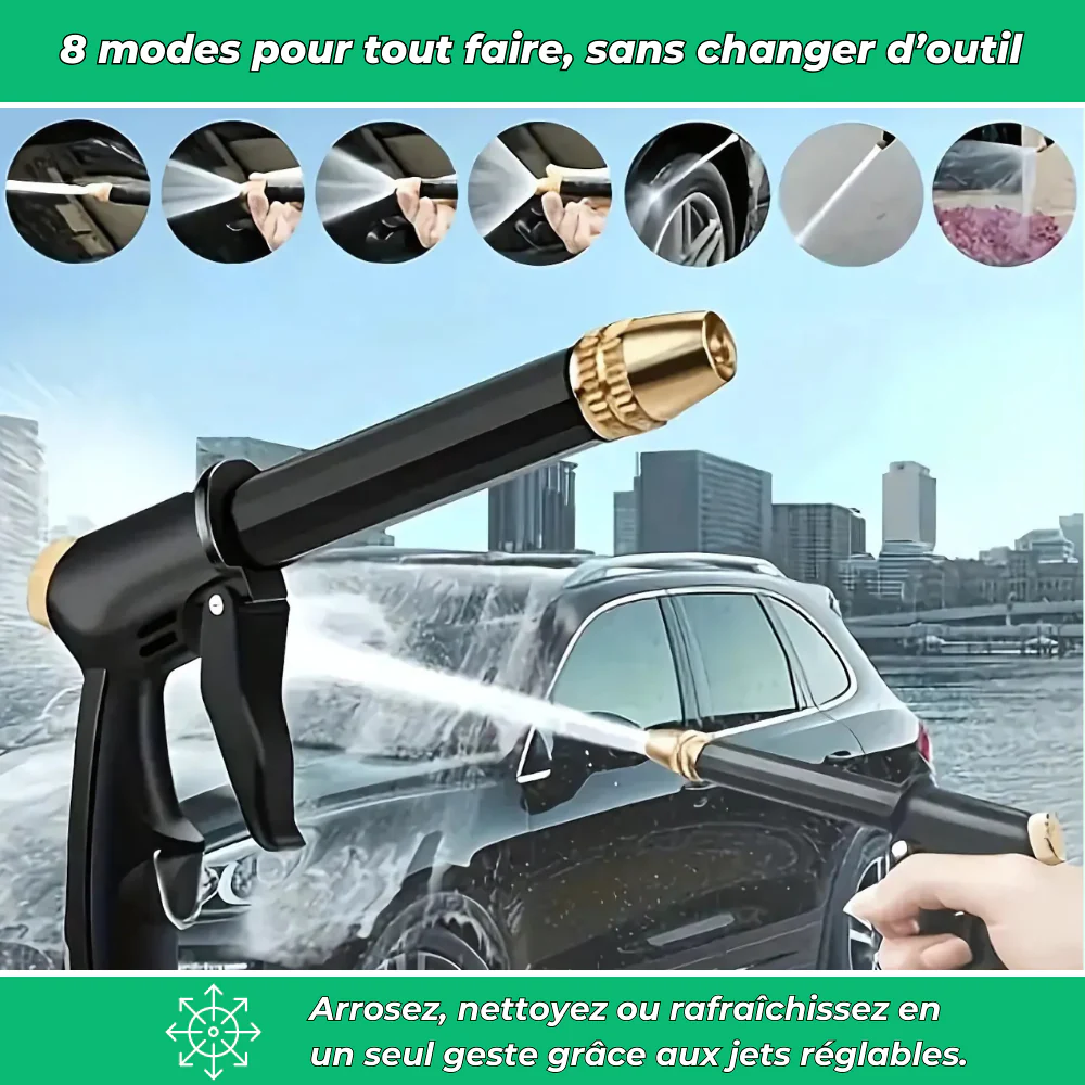 Pistolet d'Arrosage Haute Pression à 8 Jets – Arrosage Puissant pour Jardin et Nettoyage - Image 4