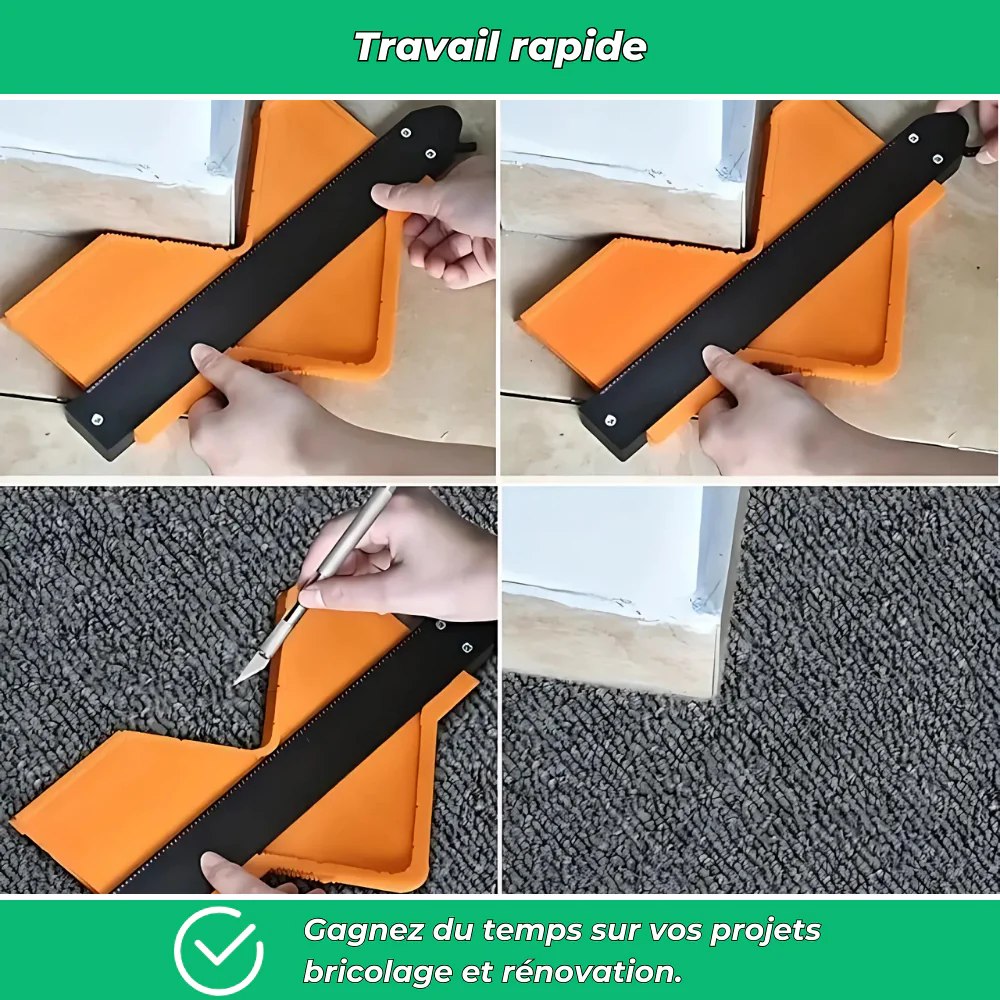 Jauge de contour 25cm avec verrouillage – Outil de mesure profil pour menuiserie, sols et carrelage - Image 4