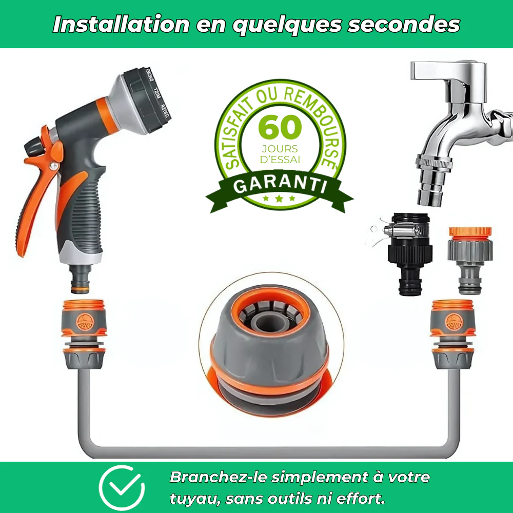 JetGrip Pistolet d'Arrosage Ergonomique à Jets Réglables – Pour Jardin et Arrosage Précis - Image 5