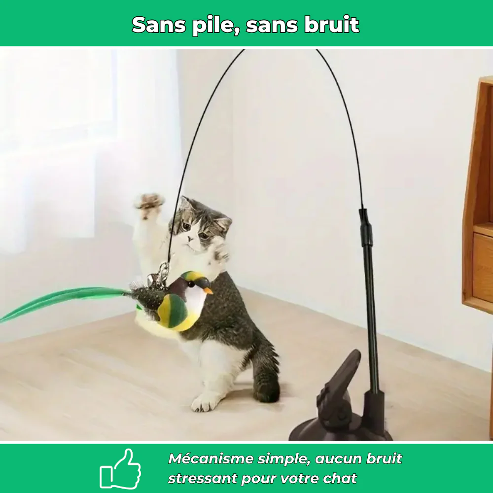 Jouet interactif pour chat avec oiseau – Stimule l’activité et la chasse - Image 3