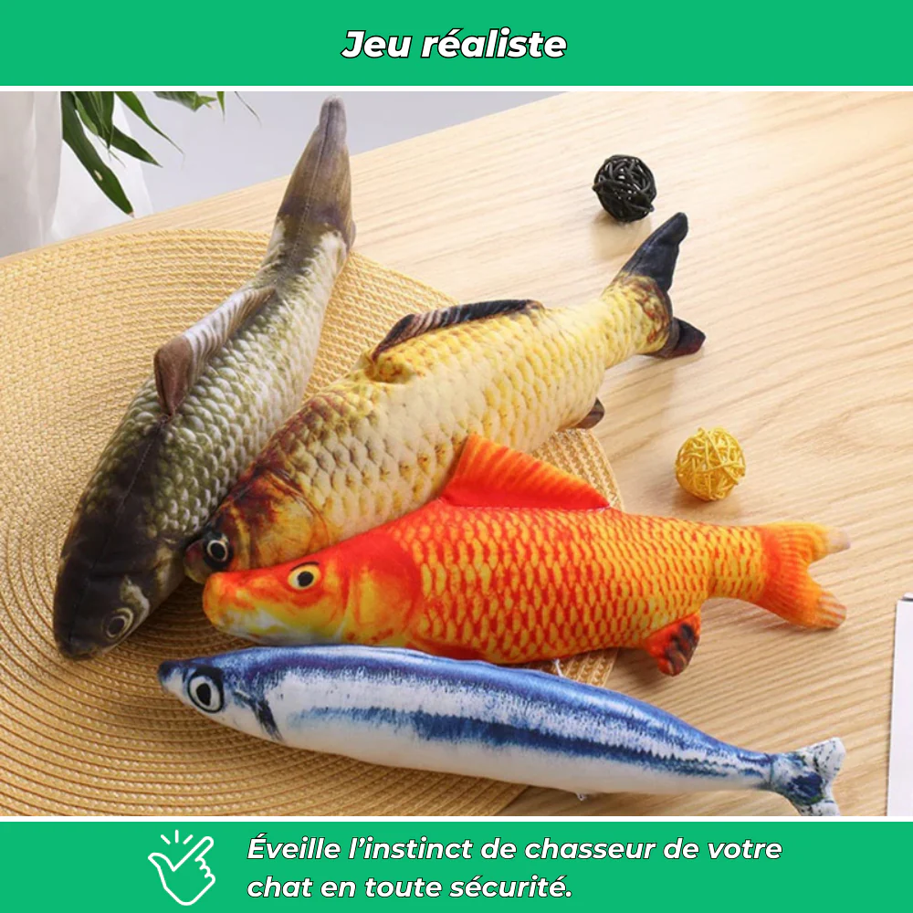 Jouet Poisson Interactif Réaliste pour Chats – Peluche Animée avec Mouvement - Image 3