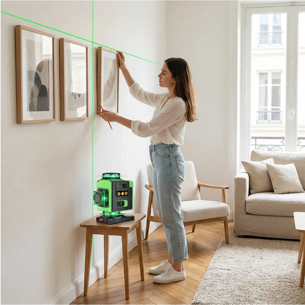 L50 PRO Niveau Laser 4D – 16 Lignes Vertes Auto-Nivelant 360° – Haute Précision Bricolage Pro - Image 4