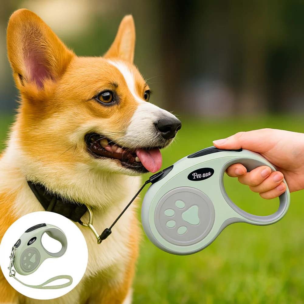 Laisse rétractable pour chien – Nylon durable avec frein à un bouton, idéale petits et moyens chiens - Image 8