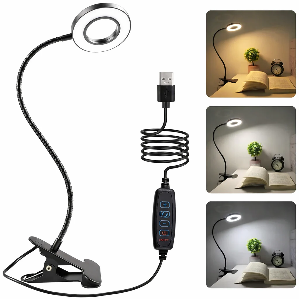 Lampe de Bureau à Pince LED USB Flexible 10W – Éclairage Réglable 360° - Image 5