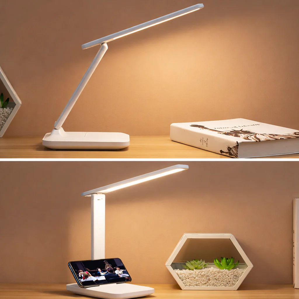 Lampe de Bureau LED à Intensité Variable – Tactile, 3 Couleurs & Luminosité Réglable - Image 4