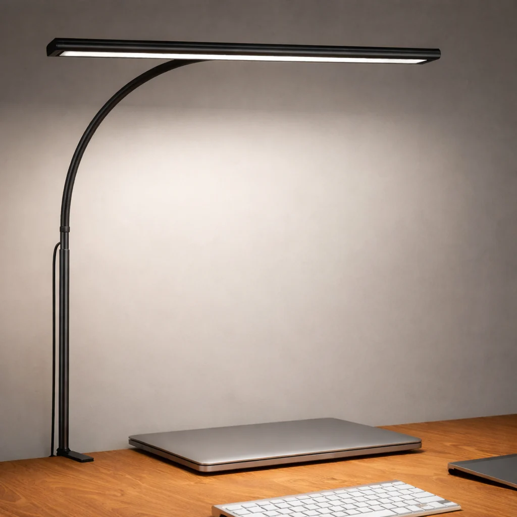 Lampe de Bureau LED Ă Pince Double TĂȘte â 5 Modes de Couleur, 5 Niveaux de LuminositĂ©