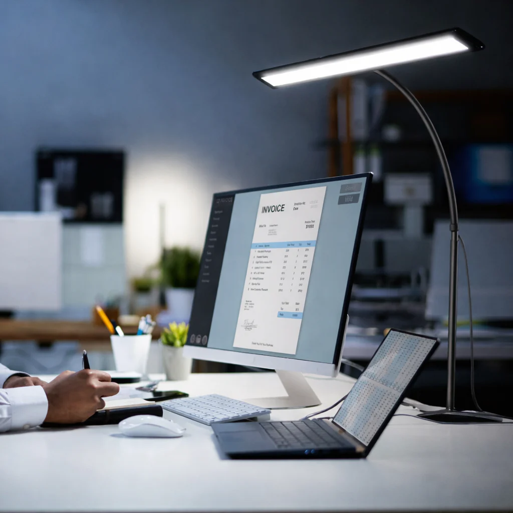 Lampe de Bureau LED Ă Pince Double TĂȘte â 5 Modes de Couleur, 5 Niveaux de LuminositĂ© - Image 3