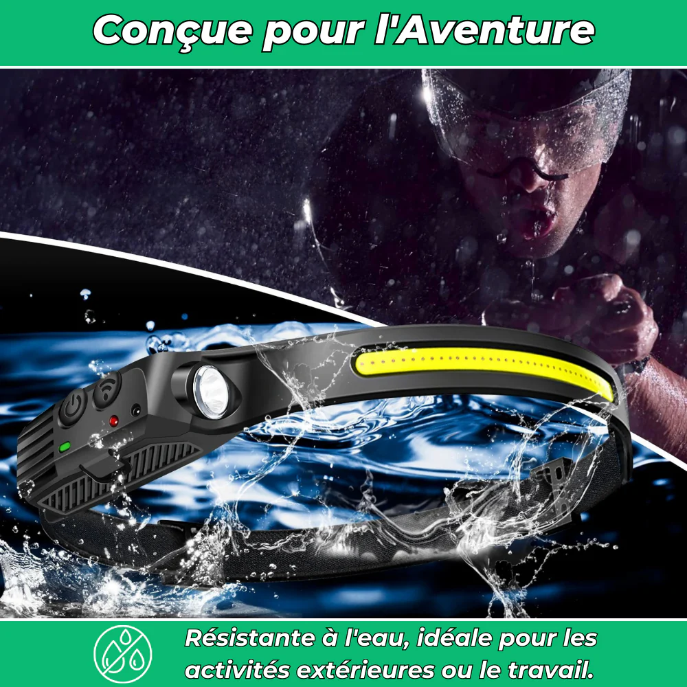 Lampe frontale LED rechargeable ultra légère avec détection de mouvement – Éclairage mains libres pour les activités de plein air - Image 5