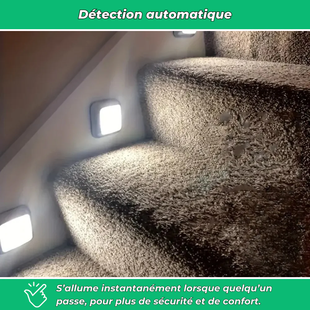 Lampe LED détecteur de mouvement sans fil – Éclairage automatique pour intérieur et extérieur - Image 3
