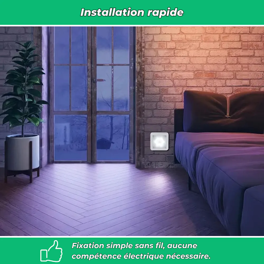 Lampe LED détecteur de mouvement sans fil – Éclairage automatique pour intérieur et extérieur - Image 4