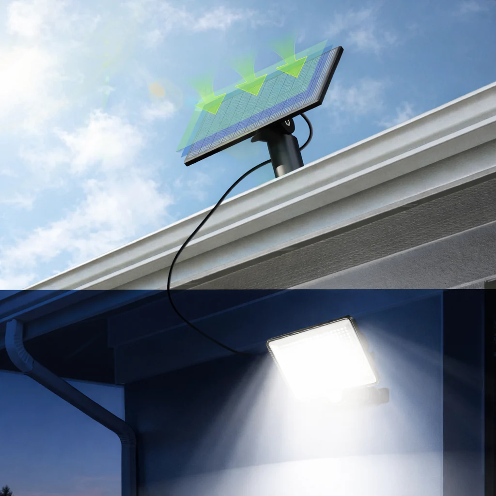 Lampe Solaire Exterieur Détecteur de Mouvement avec Télécommande – 342 LED Lumière Solaire IP65 - Image 2