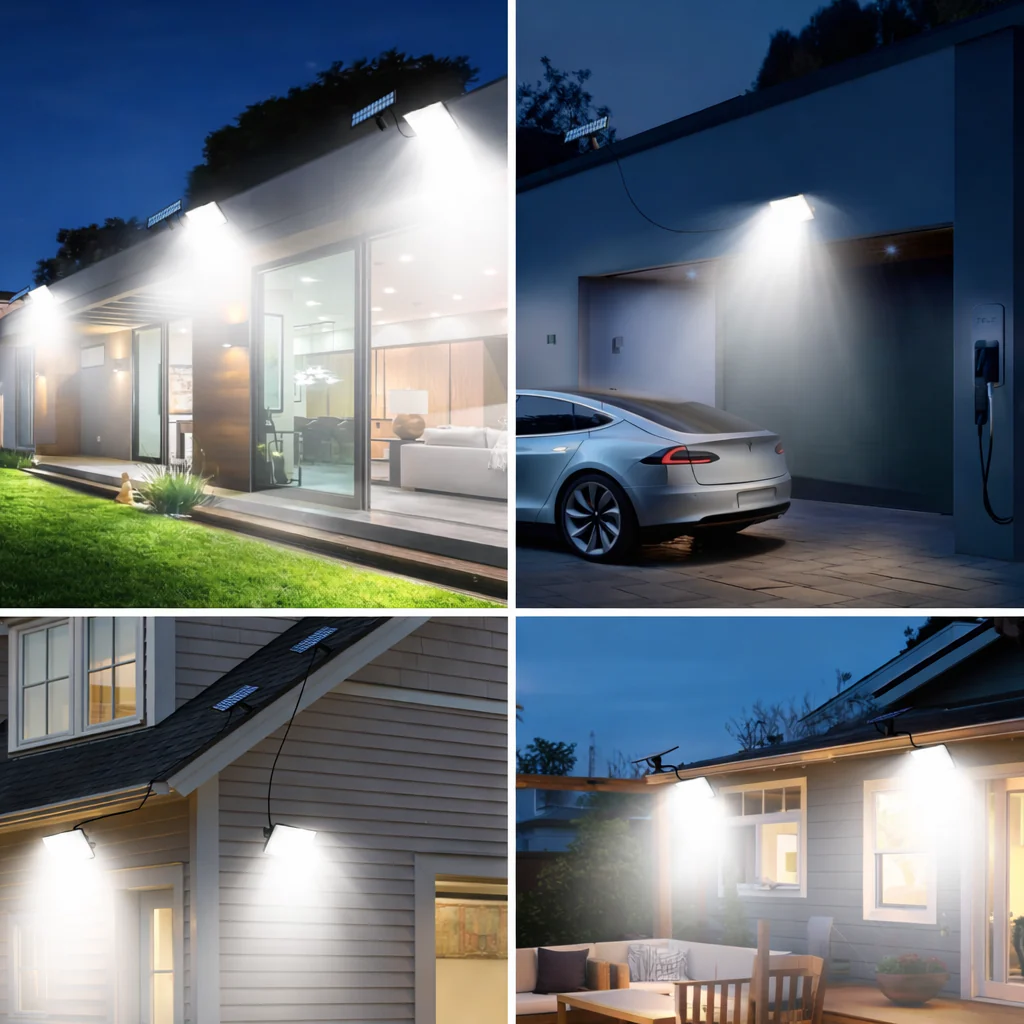 Lampe Solaire Exterieur Détecteur de Mouvement avec Télécommande – 342 LED Lumière Solaire IP65 - Image 3