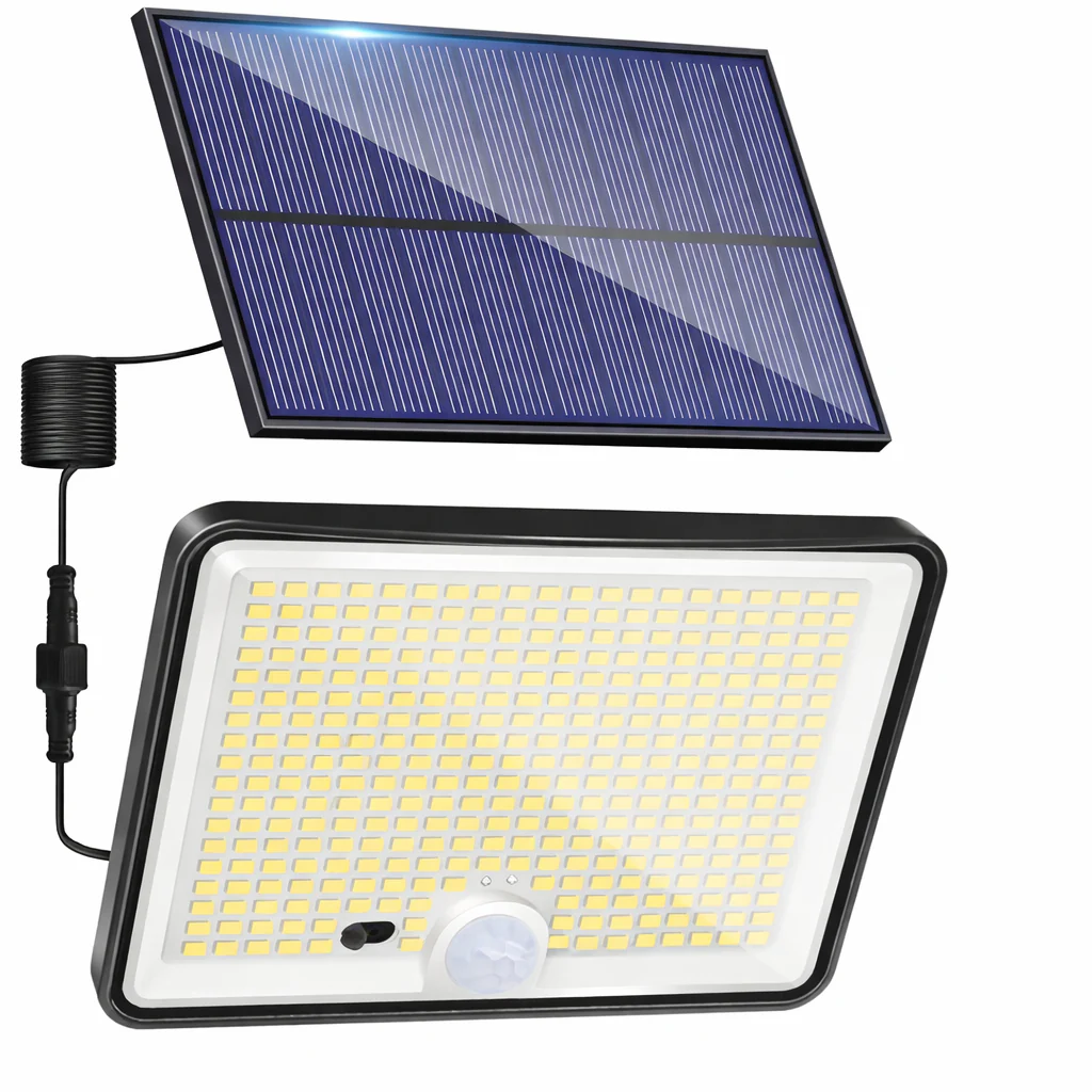 Lampe Solaire Exterieur Détecteur de Mouvement avec Télécommande – 342 LED Lumière Solaire IP65 - Image 4