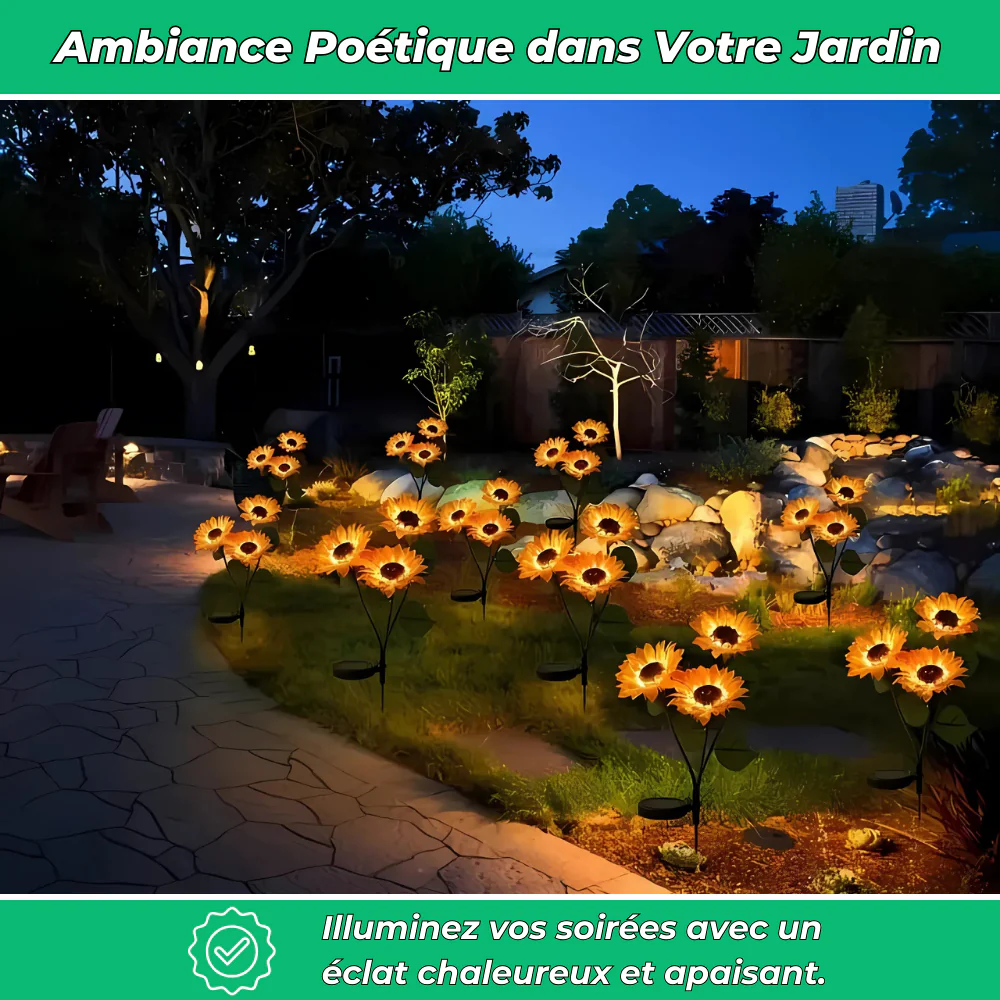 Lampe Solaire Tournesol à LED – Éclairage Décoratif et Écologique pour Jardin - Image 4