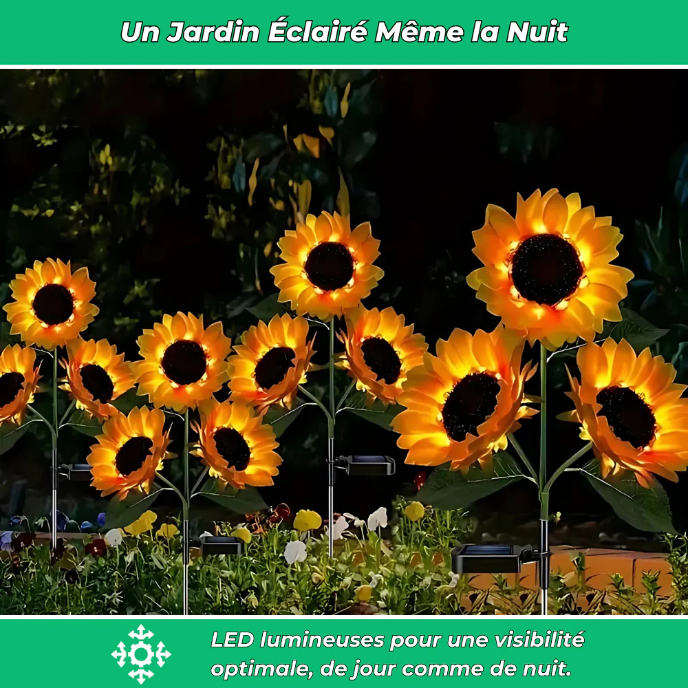 Lampe Solaire Tournesol à LED – Éclairage Décoratif et Écologique pour Jardin - Image 5