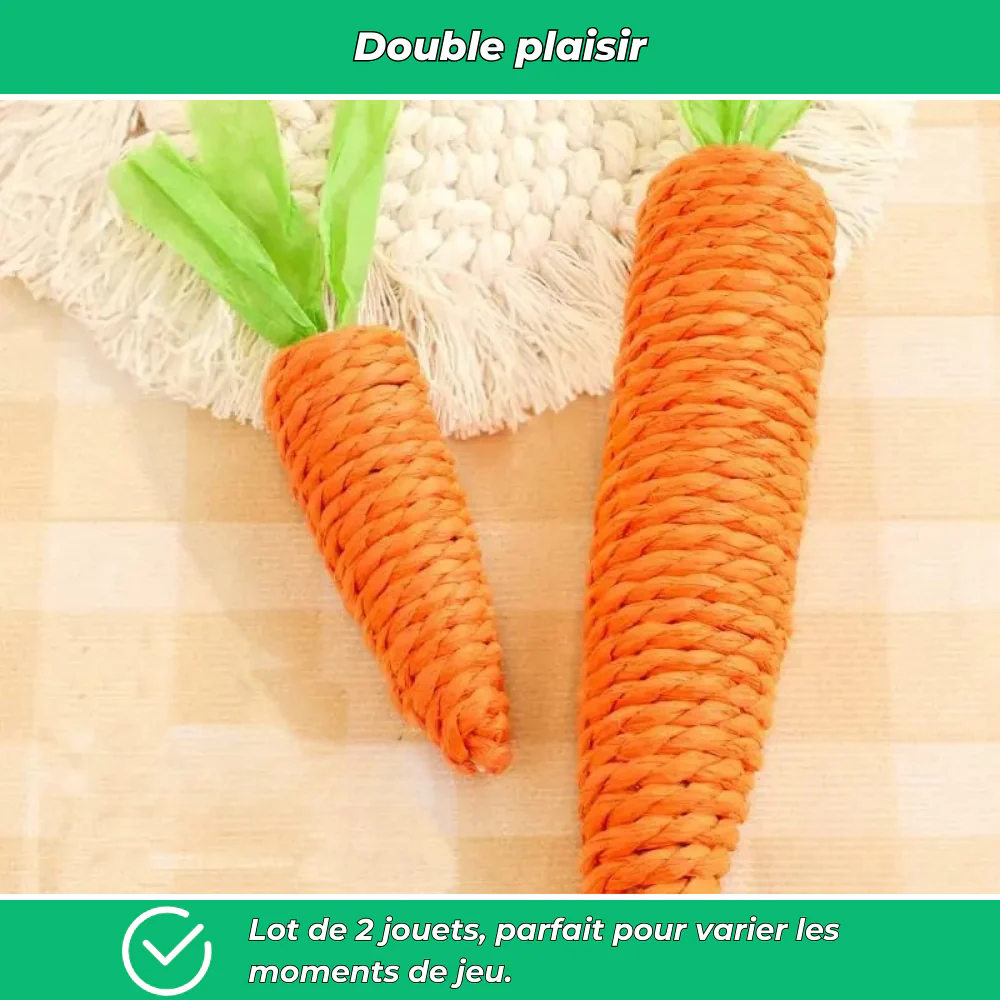 Lot de 2 jouets carotte pour chat – interactifs avec cloche intégrée - Image 4