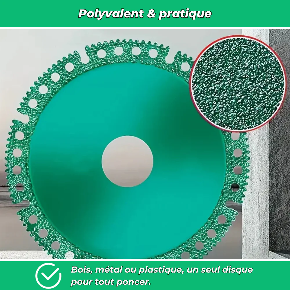 Lot de 3 disques diamant indestructibles 100 mm pour meuleuse multi-matériaux carrelage bois métal PVC - Image 4
