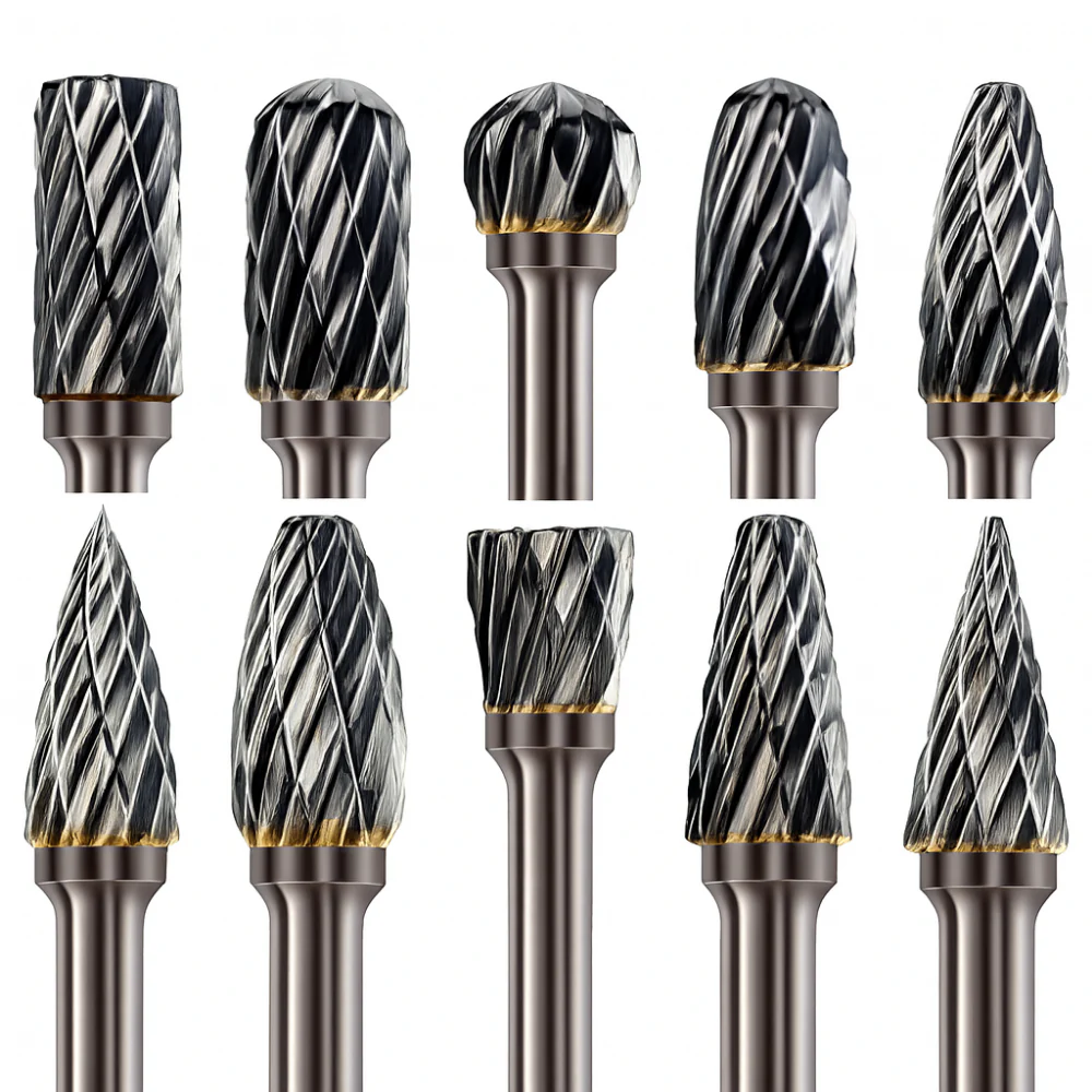 Fraises carbure tungstène Dremel – 10 pcs Meulage Bois Métal Pierre Bijoux