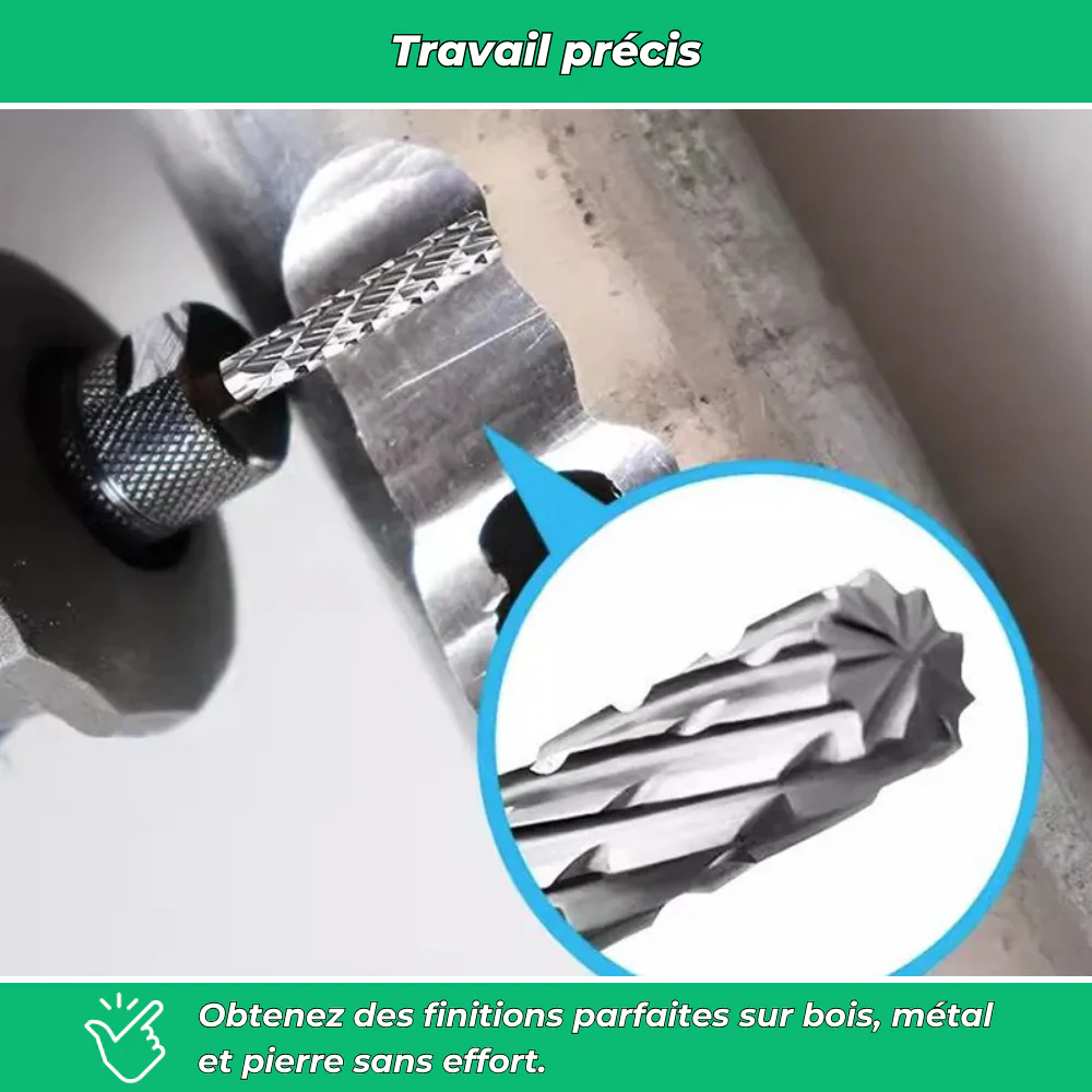 Fraises carbure tungstène Dremel – 10 pcs Meulage Bois Métal Pierre Bijoux - Image 3
