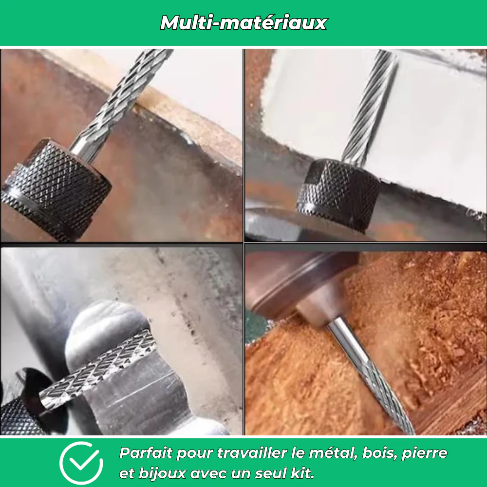 Fraises carbure tungstène Dremel – 10 pcs Meulage Bois Métal Pierre Bijoux - Image 4