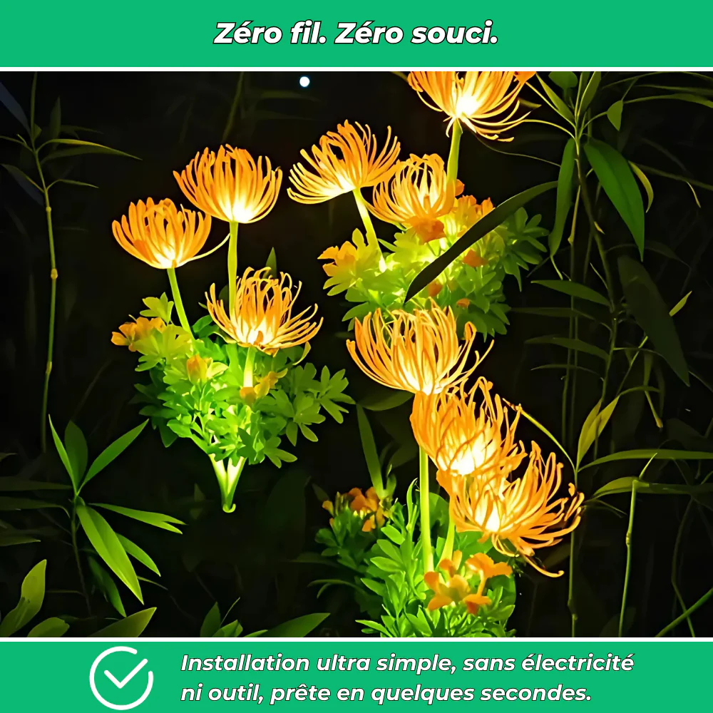 Lumières solaires florales décoratives pour jardin (Lot de 2) - Image 5