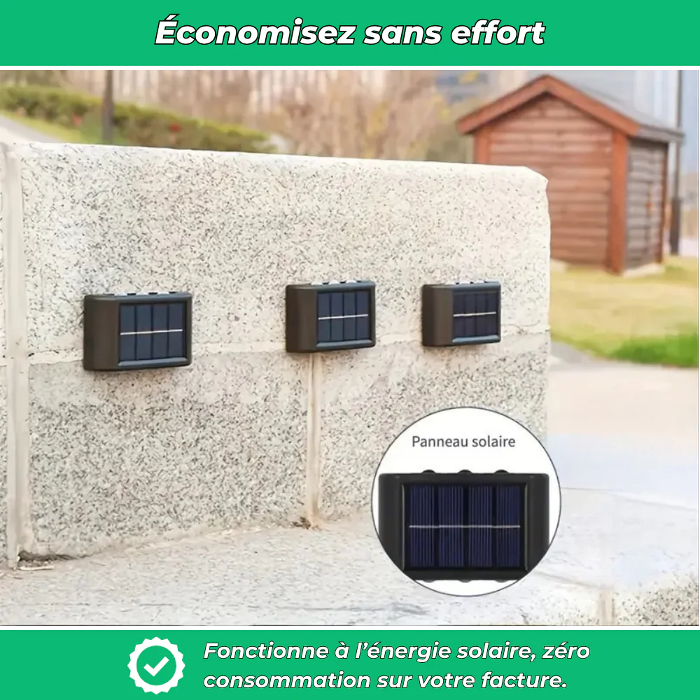 Lumix – Lot de 2 lampes solaires murales étanches pour extérieur - Image 5