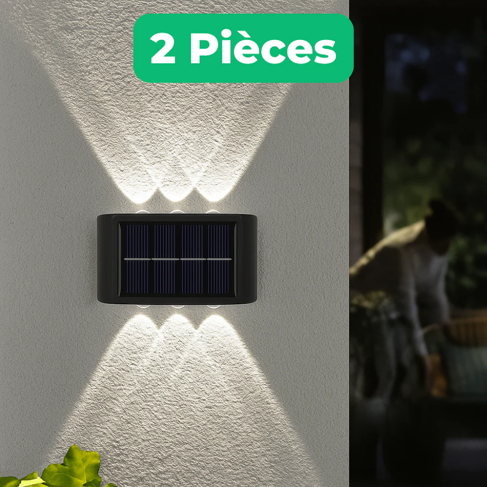 Lumix – Lot de 2 lampes solaires murales étanches pour extérieur - Image 6