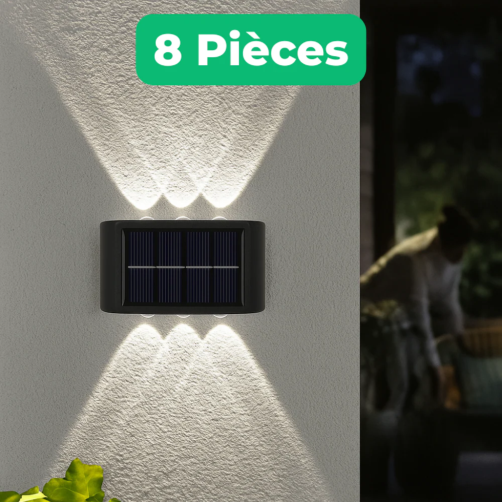 Lumix – Lot de 2 lampes solaires murales étanches pour extérieur - Image 8