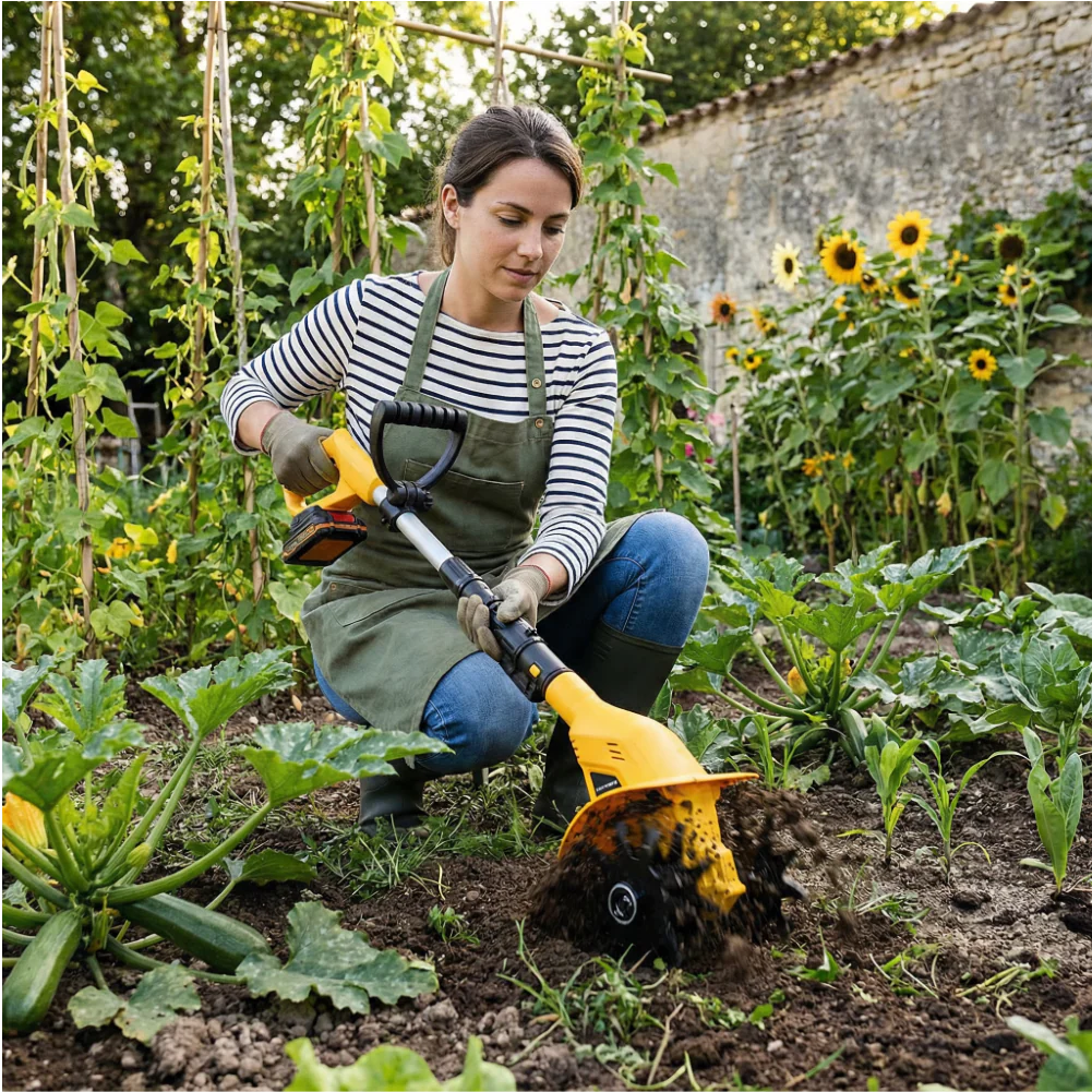 M10 Pro Motobineuse Électrique Sans Fil 20V | Motoculteur Portable de Jardin | Mini Cultivateur pour Potager et Bordures - Image 4