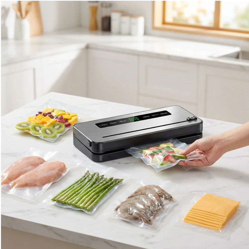 Machine Sous Vide Alimentaire | Conservation Optimale des Aliments – Scellage Automatique, Compacte, 10 Sacs Inclus - Image 2