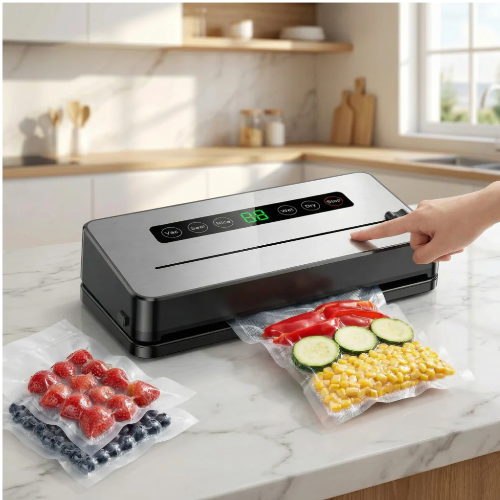 Machine Sous Vide Alimentaire | Conservation Optimale des Aliments – Scellage Automatique, Compacte, 10 Sacs Inclus - Image 4