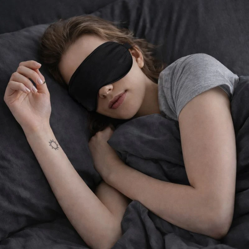 Masque de nuit en satin doux | Masque de sommeil pour dormir satin | Anti-lumière - Image 6