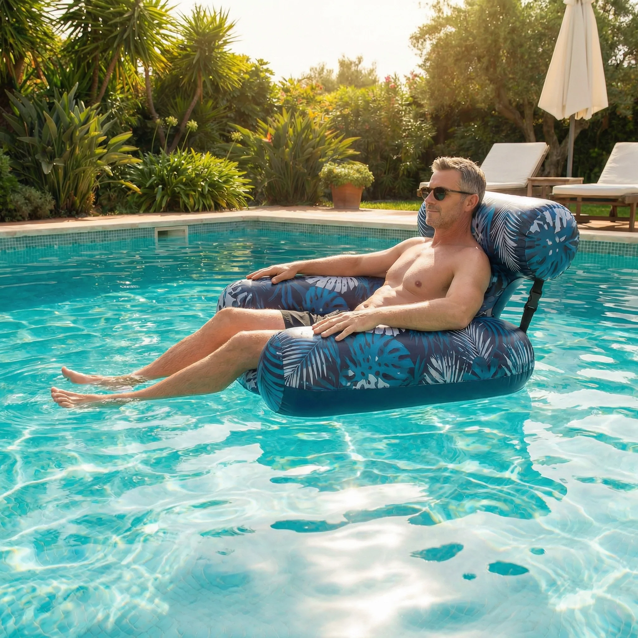 Matelas de Piscine Gonflable avec Dossier | Chaise de Piscine Flottante Confortable Adulte Été Plage et Piscine - Image 3