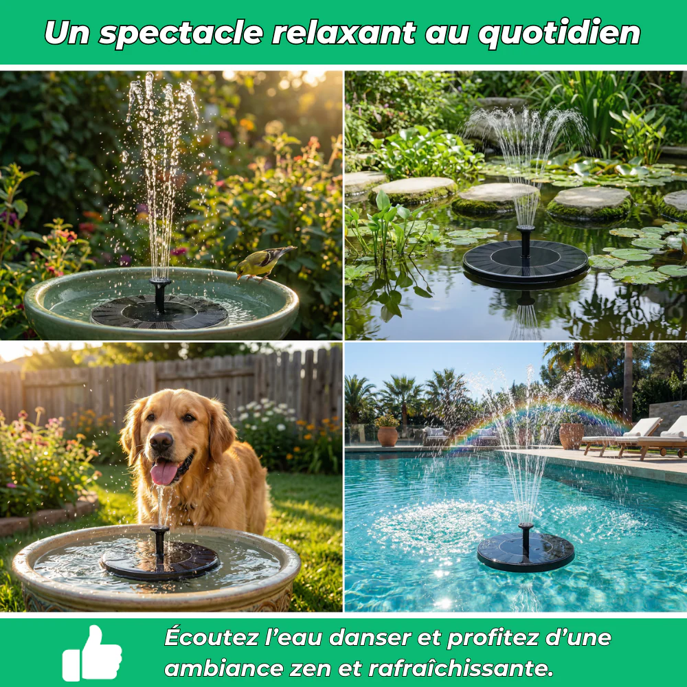 AquaSun™ | Fontaine Solaire Autonome | Embellit et Dynamise Votre Jardin en un Instant - Image 3