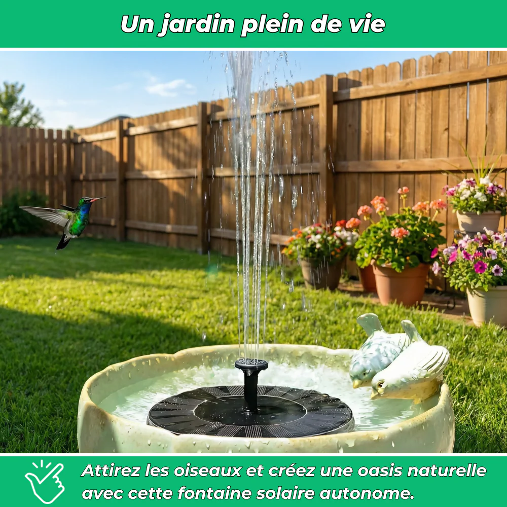 AquaSun™ | Fontaine Solaire Autonome | Embellit et Dynamise Votre Jardin en un Instant - Image 4