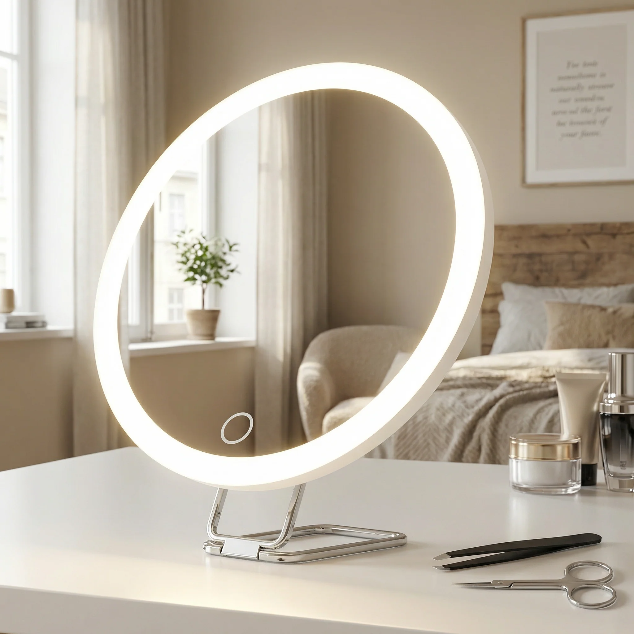 Miroir Maquillage LED Compact et Grossissant Lumière Portable 30x Précision Voyage Éclairage Ajustable - Image 3