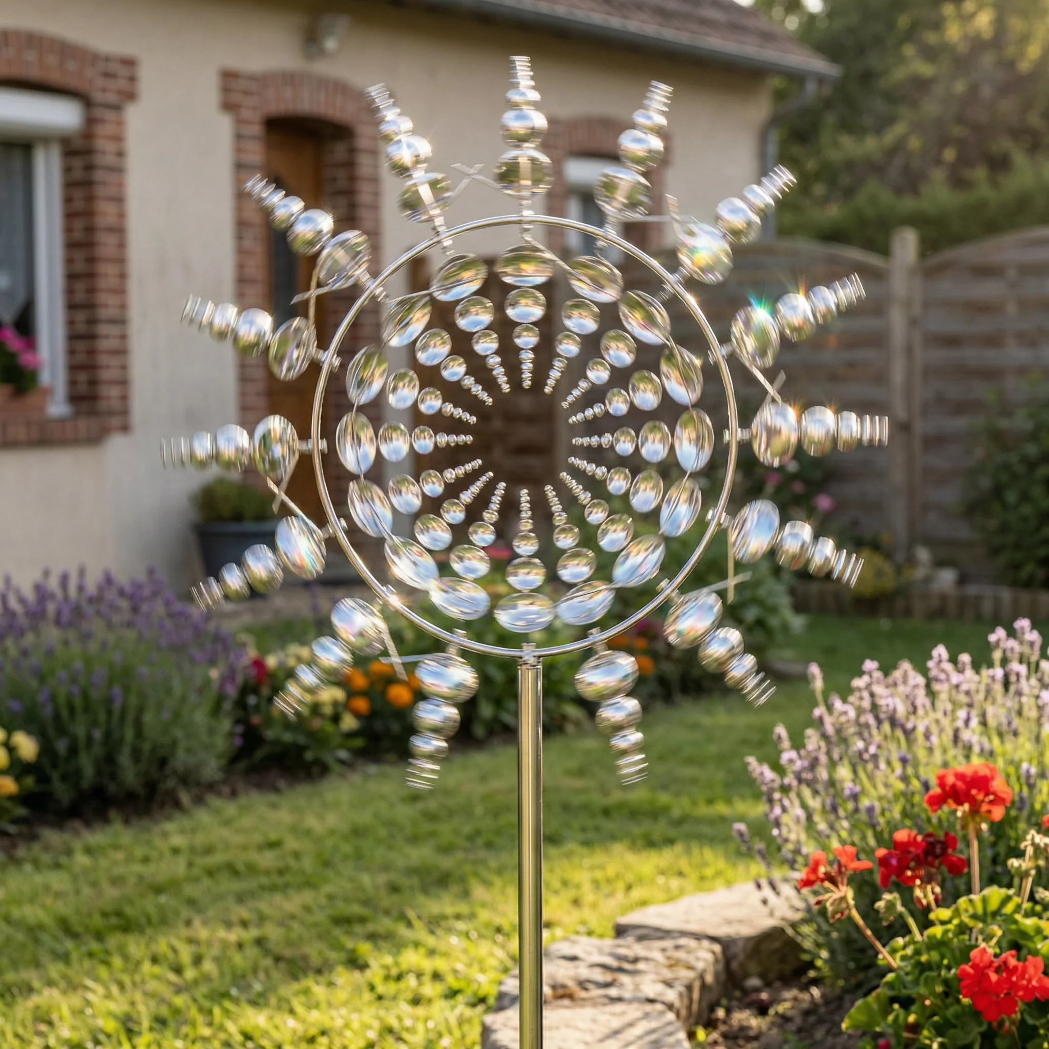 Moulin à Vent Magique en Métal 360° | Décoration Extérieure Jardin Résistante au Vent et à la Pluie - Image 2