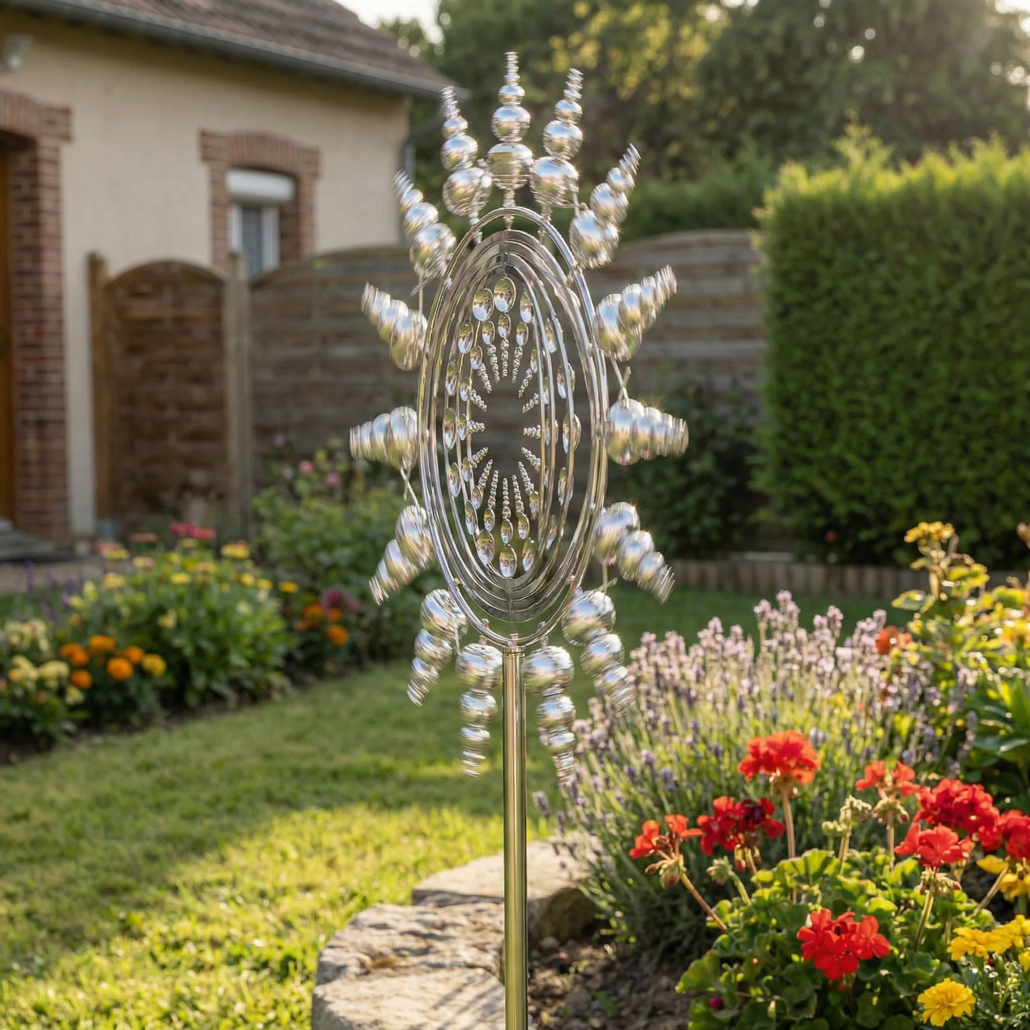 Moulin à Vent Magique en Métal 360° | Décoration Extérieure Jardin Résistante au Vent et à la Pluie - Image 3