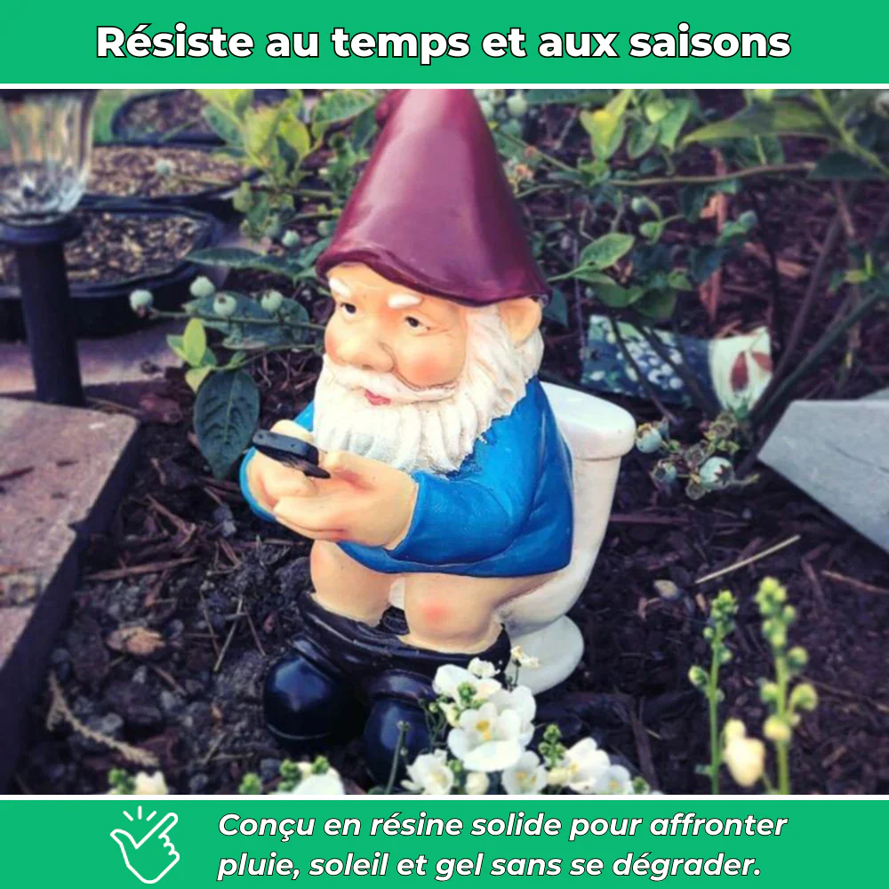 Nain de jardin aux WC décoratif en résine - Image 3