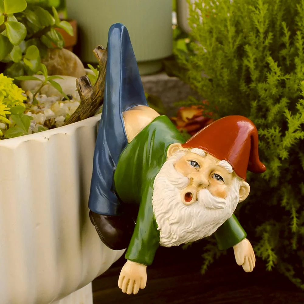 Nain de jardin coincé décoratif en résine