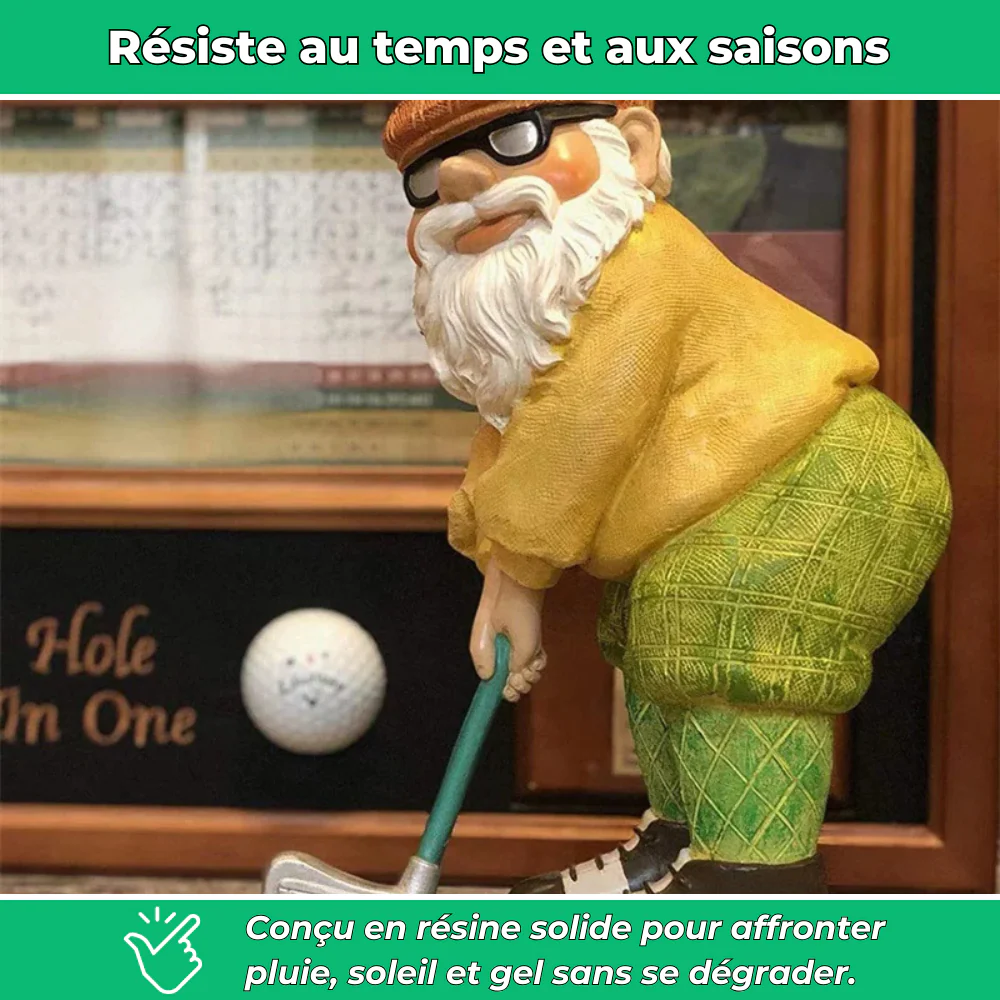 Nain de jardin golf décoratif en résine - Image 3