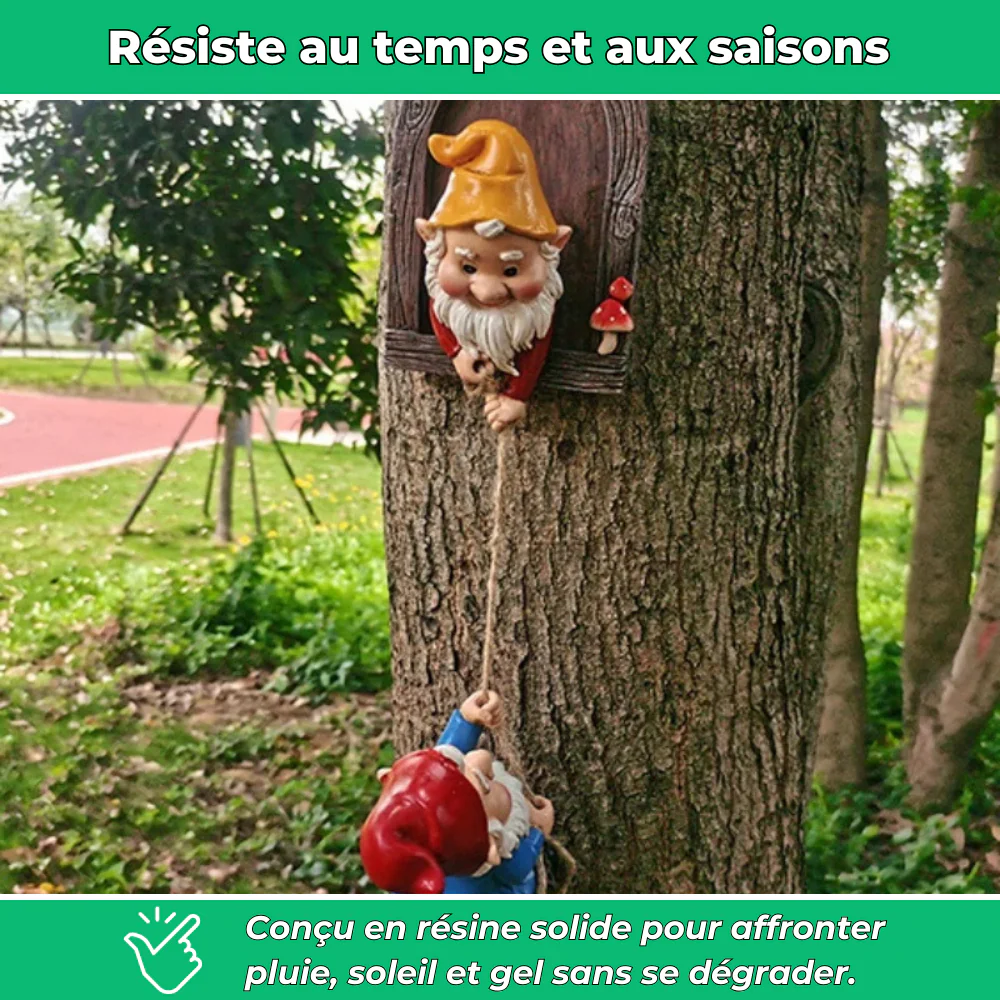 Nains de jardin avec corde décoratif en résine (lot complet) - Image 3