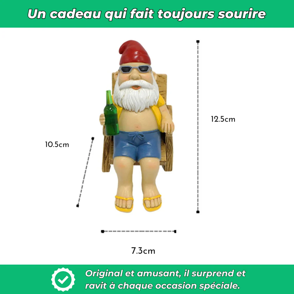 Nain de jardin assis détendu décoratif en résine - Image 4