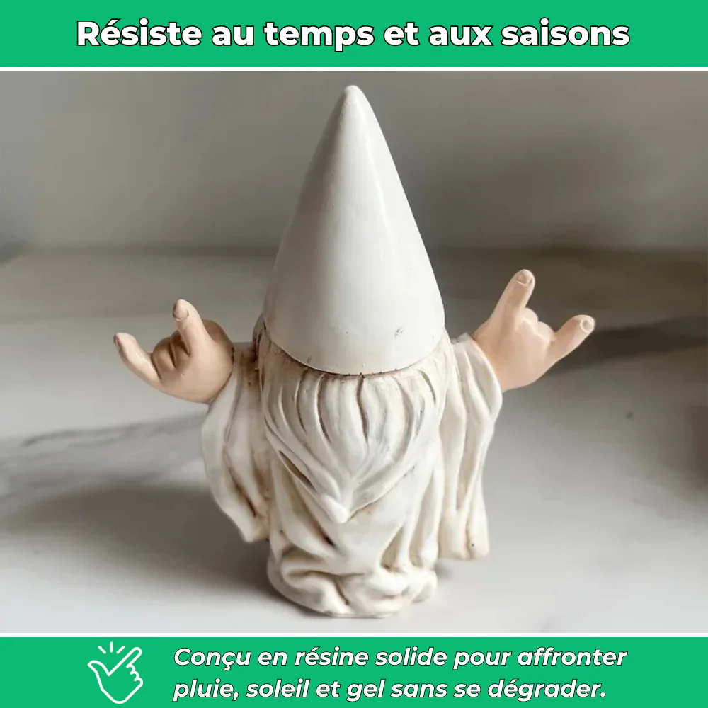 Nain de jardin blanc en résine - Image 3