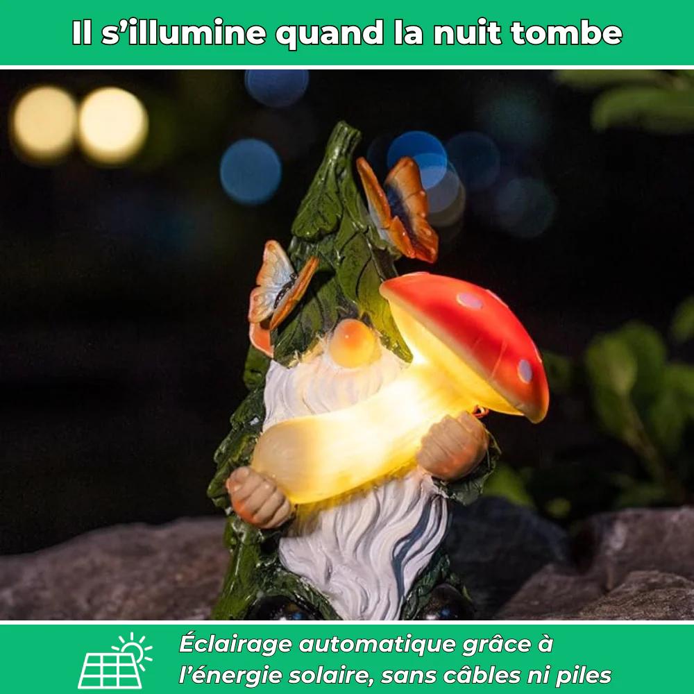 Nain de Jardin Solaire - Déco lumineuse et décalée pour jardin ou balcon - Image 4