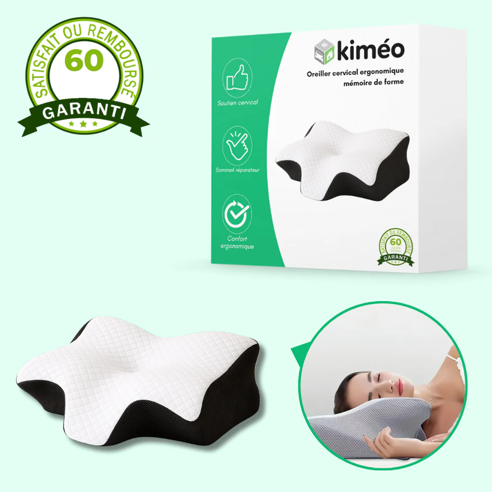 Night'Zen Evo | Oreiller cervical ergonomique mémoire de forme | Soutien cou et dos - Image 2